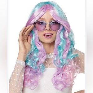 NEW Spirit Halloween Fantasy Curls multicolor mermaid wig msrp $24.99 cosplay